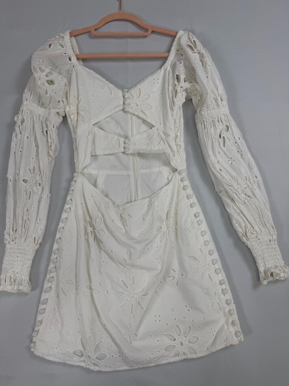 Sabo Luxe white eyelet mini dress in size Small (AUS 8 / US 4).  Beautiful state